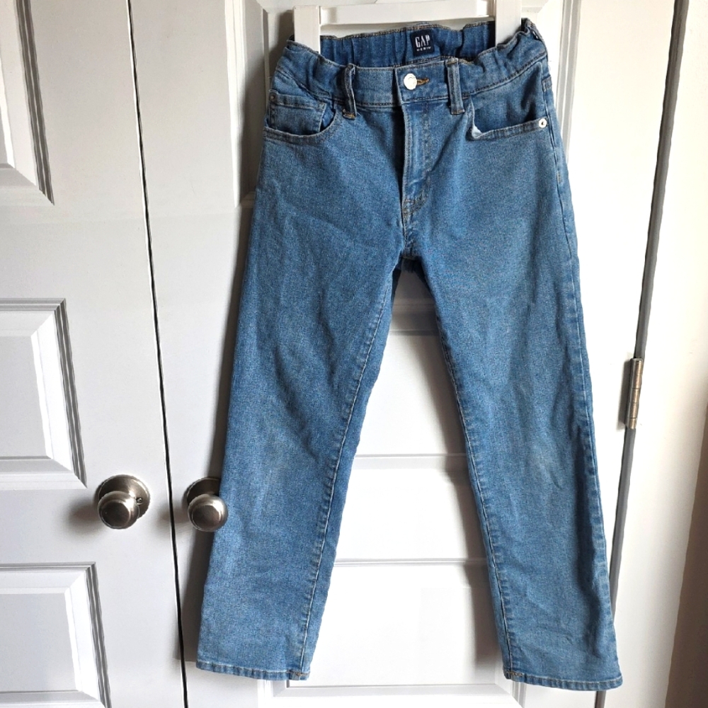 GAP Light Blue Denim Jeans With Adjustable Waist In Kids Size 8